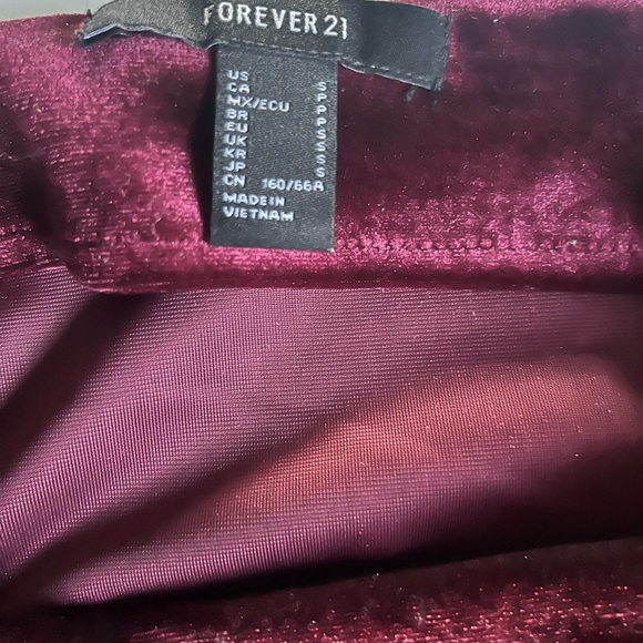 Forever 21 Velvet Wine Pencil Skirt - Picture 3 of 5